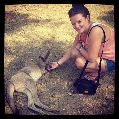 Liz with kangaroo (he's the one on the left)